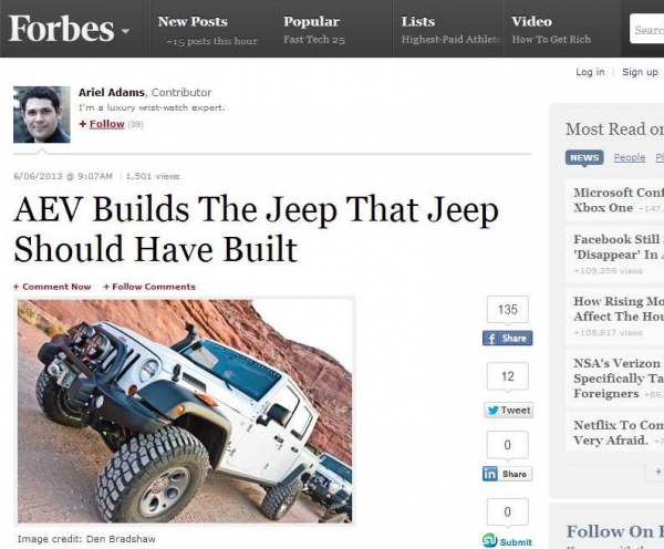 Forbes Magazine Covers AEV in Moab, Utah