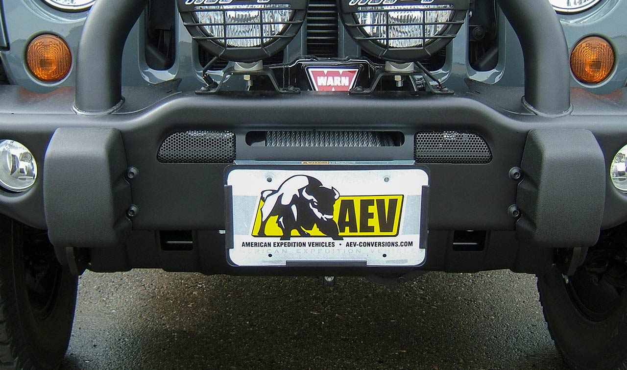 Winch Roller Fairlead License Plate Mount Kit | AEV