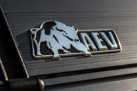 AEV braning on the AEV Prospector XL Tray Bed Edition
