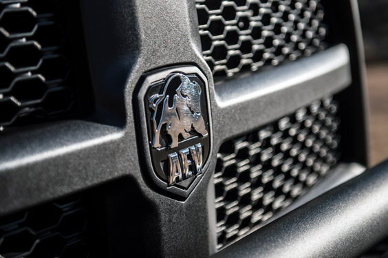 Front badge on the AEV Prospector XL Tray Bed Edition