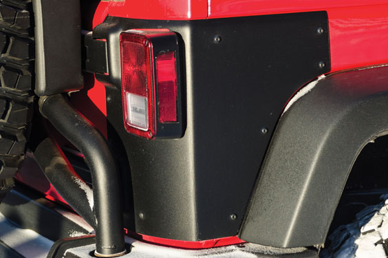 AEV Rear Corner Guards installed on a Jeep Wrangler JK