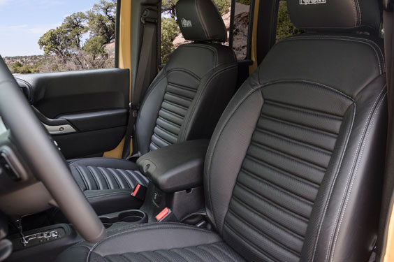 AEV leather seets in a Jeep Wrangler JK