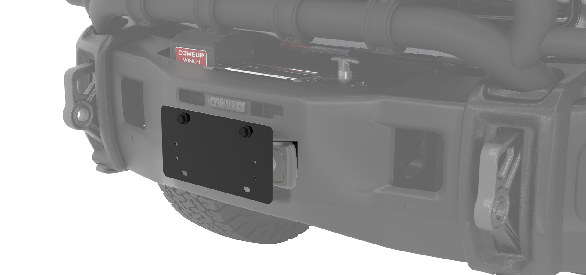 AEV Ram HD Hawse Fairlead Front License Plate Kit 2